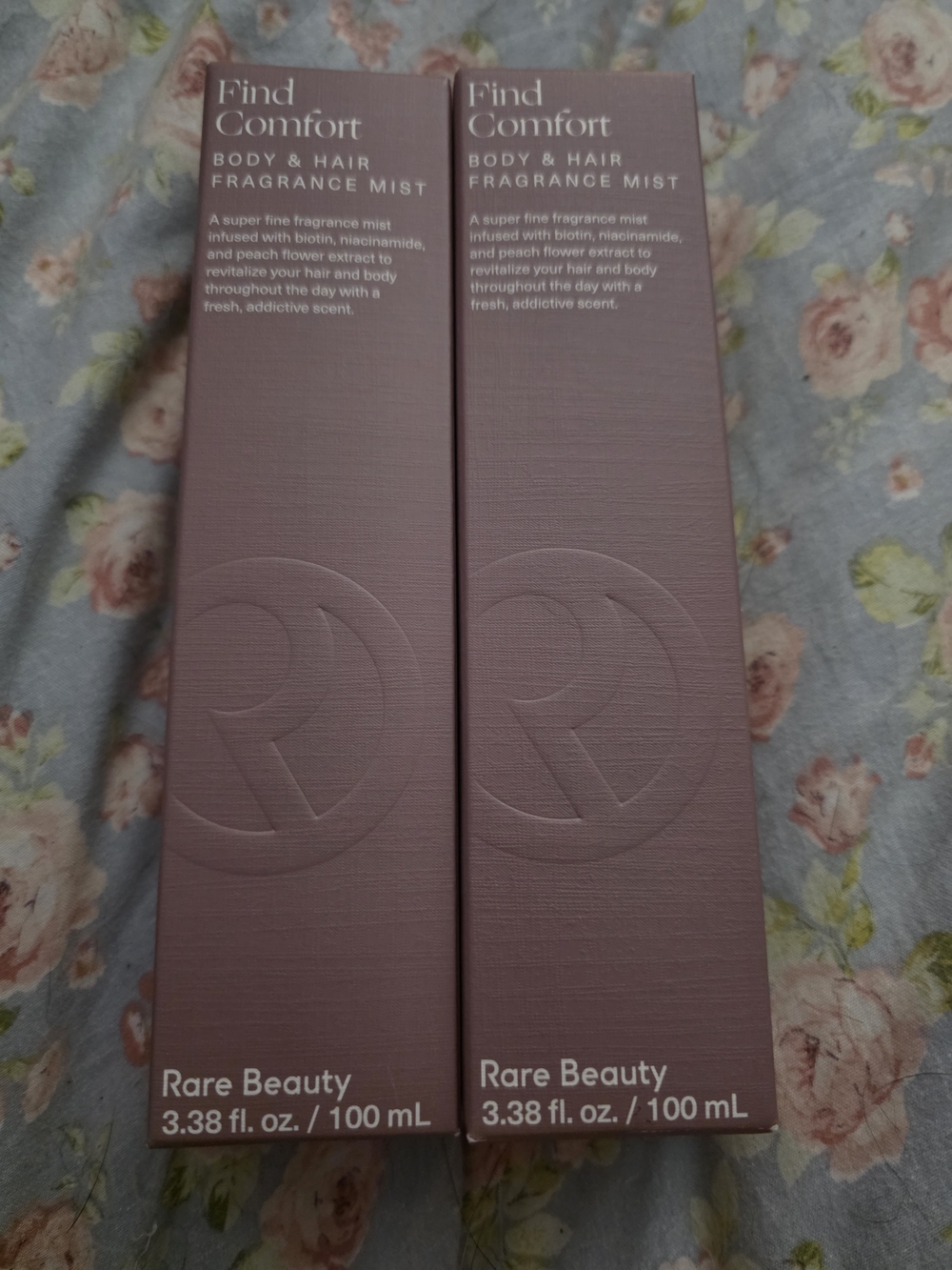 Rare Beauty Find Comfort Body & Hair Fragrance Mist — Dusty Rose Packaging